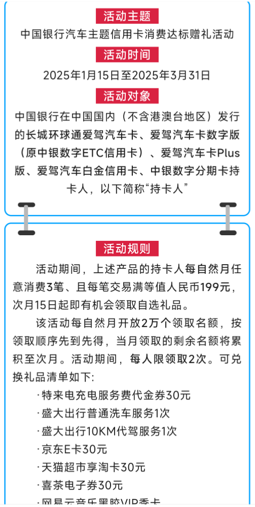 开工大吉，来好几个信用卡活动！